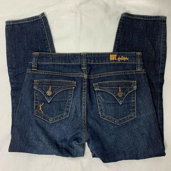 Kut from the Kloth Denim Jeans 2 Dark Wash Bardot Skinny Boyfriend Ankle Cropped - Picture 1 of 5